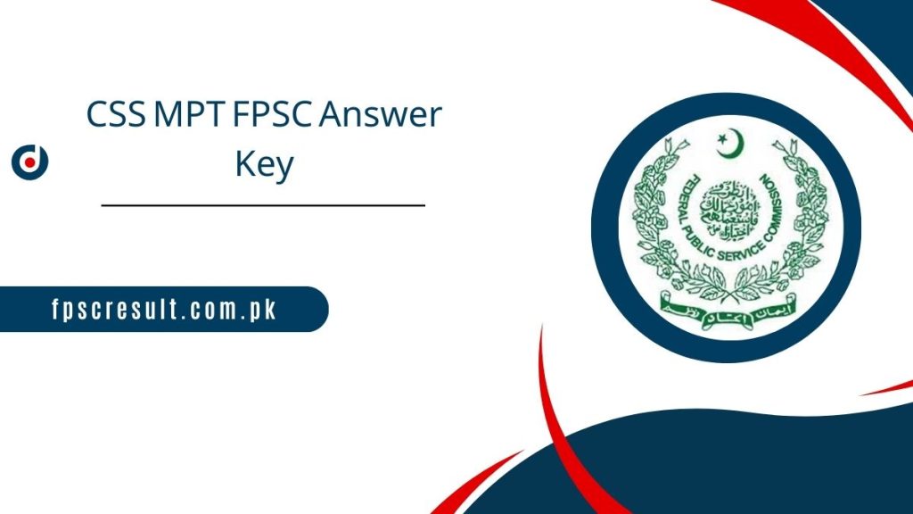 CSS MPT FPSC Answer Key 2023 19 November