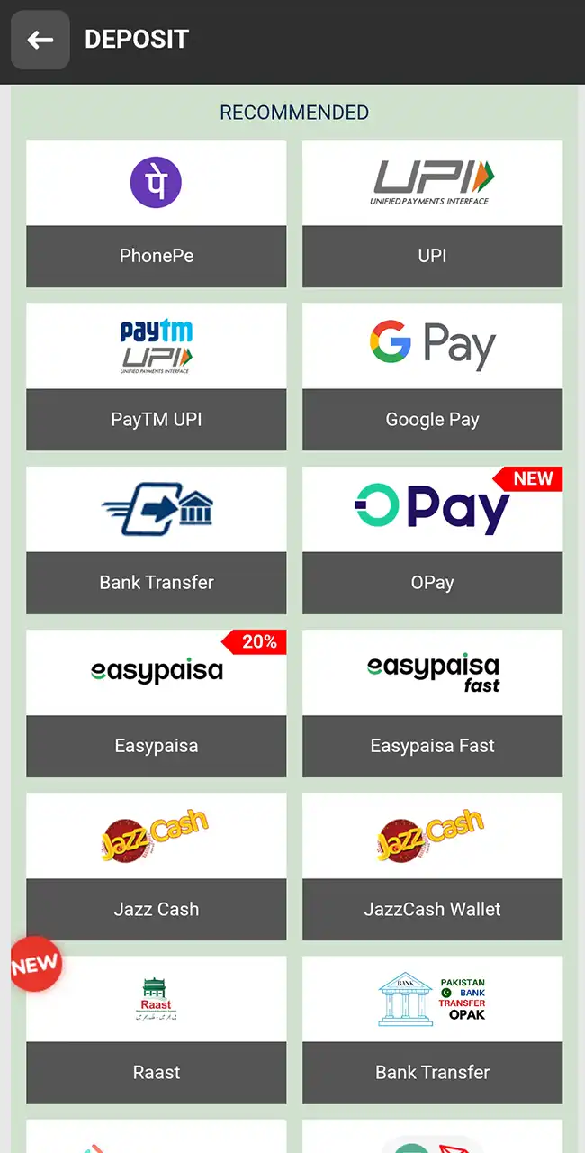 Top up your account on Melbet website.